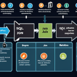 **

"A visually appealing infographic demonstrating SQL JOIN operations. Use icons representing tables, arrows showing data flow, and Arabic text labels explaining INNER JOIN, LEFT JOIN, RIGHT JOIN. The overall aesthetic should be modern and data-driven."

**
