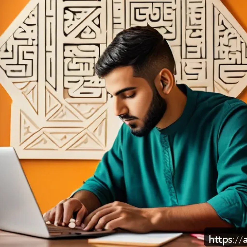 정보처리 실기 시험 대비 데이터 모델링 학습법 - A detailed digital illustration of an Arabic young adult male studying data modeling at a traditiona...