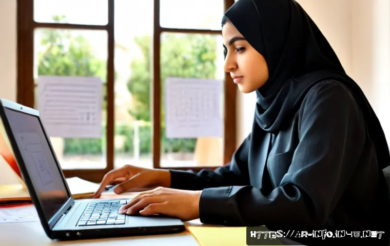 정보처리 실기 시험에서 출제된 최신 문제 분석 - Photorealistic Middle Eastern university student in modest professional clothing analyzing a compute...